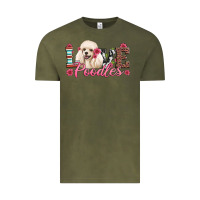 Vintage Olive love poodles Vintage Tee - Artiststas