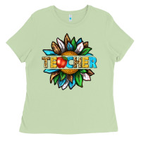 Matcha teacher sunflower tbw Ladies Tee - texasbilliewilder