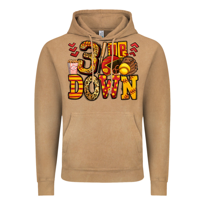 Three Up Three Down Softball Vintage Hoodie by Jasminsmagicworld | Teevron