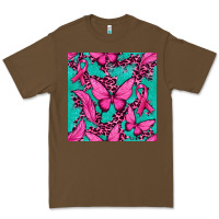 Cacao Pink Butterfly with Ribbon Cancer Premium Tee - texasbilliewilder