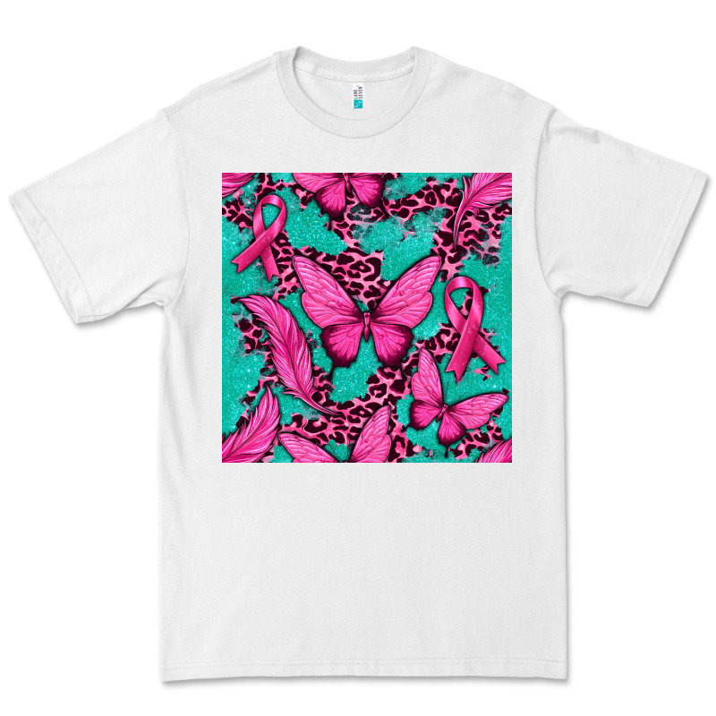 Pink Butterfly With Ribbon Cancer Premium Tee by texasbilliewilder | Teevron