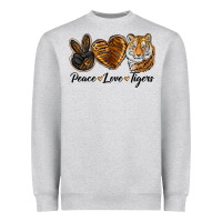 Heather Grey Peace Love Tigers Heavyweight Sweatshirt - LillyAllenDesigns