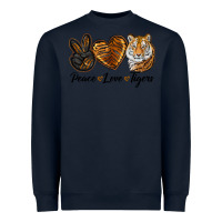Navy Peace Love Tigers Heavyweight Sweatshirt - LillyAllenDesigns
