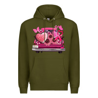 Army Green cancer truck back view Premium Hoodie - NancyCooperArtShop