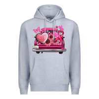 Heather Grey cancer truck back view Premium Hoodie - NancyCooperArtShop
