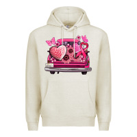 Oatmeal Heather cancer truck back view Premium Hoodie - NancyCooperArtShop