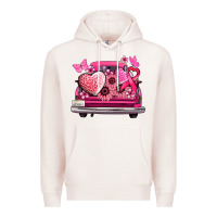 Pale Pink cancer truck back view Premium Hoodie - NancyCooperArtShop