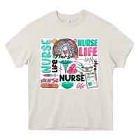 Cream nurse life Heavy Core Tee - Zillion Design Studio