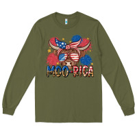 Army Green moo rica Long Sleeve Tee - MaliasSmallBusiness