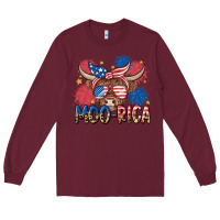 Burgundy moo rica Long Sleeve Tee - MaliasSmallBusiness