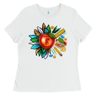 White teacher sunflower Ladies Tee - texasbilliewilder