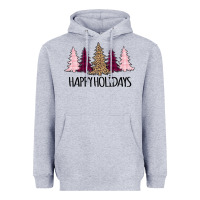 Heather Grey Happy Holidays Tree Heavyweight Hoodie - Bettercallsaul