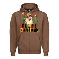 Chestnut feliz navidad mexican santa Zipper Hoodie - MaliasSmallBusiness