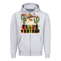 Feliz Navidad Mexican Santa Zipper Hoodie | Teevron