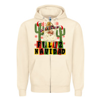 Sandshell feliz navidad mexican santa Zipper Hoodie - MaliasSmallBusiness