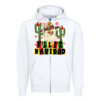 White feliz navidad mexican santa Zipper Hoodie - MaliasSmallBusiness