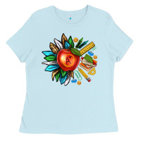 Baby Blue teacher sunflower Ladies Tee - texasbilliewilder