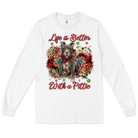 White Christmas life is better with a pittie Long Sleeve Tee - JahusDesignShop
