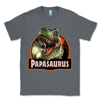 Charcoal Heather Western Papasaurus Papa Dinosaur Classic Tee - LillyAllenDesigns