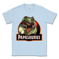 Dusty Blue Western Papasaurus Papa Dinosaur Classic Tee - LillyAllenDesigns