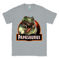 Heather Grey Western Papasaurus Papa Dinosaur Classic Tee - LillyAllenDesigns