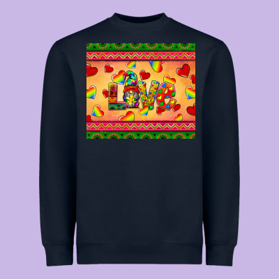 Autism Awareness Love Heavyweight Sweatshirt Designed By Barkaloodesign