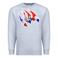 Heather Grey American Flag Claw Premium Sweatshirt - Bettercallsaul