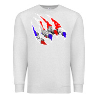 Oatmeal Heather American Flag Claw Premium Sweatshirt - Bettercallsaul
