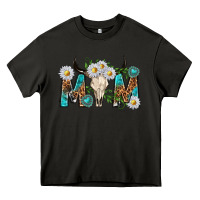 Asphalt mom with bull skull Heavy Core Tee - texasbilliewilder