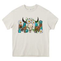 Cream mom with bull skull Heavy Core Tee - texasbilliewilder