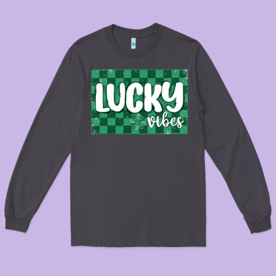 Lucky Vibes Long Sleeve Tee Designed By Maliassmallbusiness