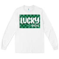 White lucky vibes Long Sleeve Tee - MaliasSmallBusiness