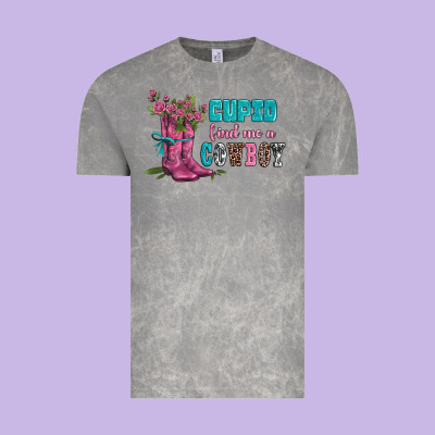 Velantines Day Cupid Find Me A Cowboy Vintage Tee Designed By Adodesignshop
