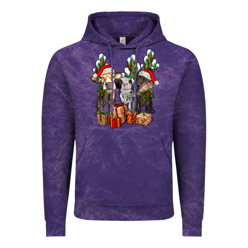 Western Christmas Cows And Cactuses Vintage Hoodie by AdoDesignShop | Teevron