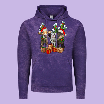 Western Christmas Cows And Cactuses Vintage Hoodie Designed By Adodesignshop