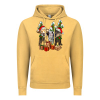 Vintage Mustard western christmas cows and cactuses Vintage Hoodie - AdoDesignShop
