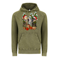 Vintage Olive western christmas cows and cactuses Vintage Hoodie - AdoDesignShop