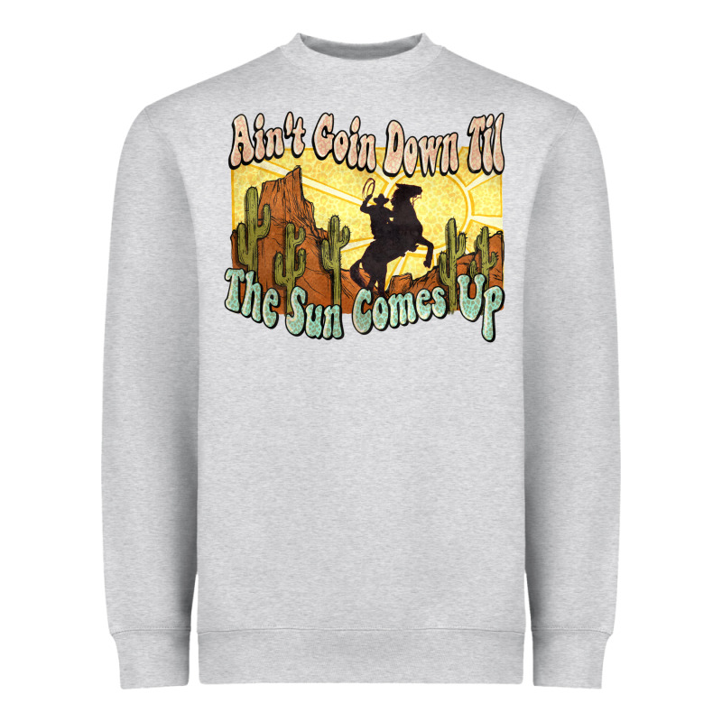 Aint Goin Down Til The Sun Comes Up Cowboy Heavyweight Sweatshirt by NancyCooperArtShop | Teevron