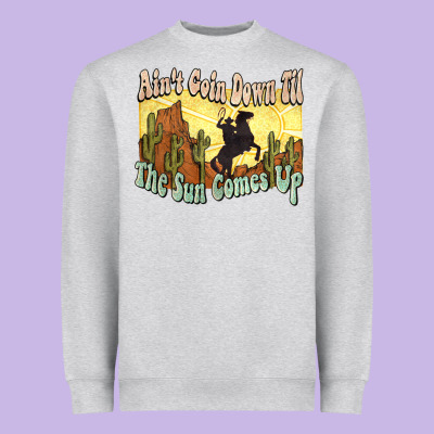 Aint Goin Down Til The Sun Comes Up Cowboy Heavyweight Sweatshirt Designed By Nancycooperartshop