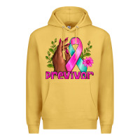 Antique Gold Previvor Breast Cancer Premium Hoodie - NancyCooperArtShop