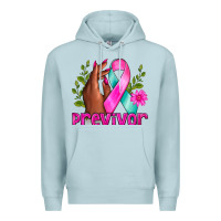 Blue Mist Previvor Breast Cancer Premium Hoodie - NancyCooperArtShop