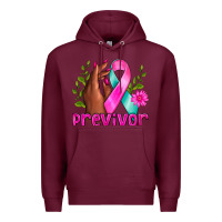 Burgundy Previvor Breast Cancer Premium Hoodie - NancyCooperArtShop