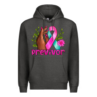 Charcoal Heather Previvor Breast Cancer Premium Hoodie - NancyCooperArtShop