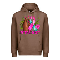 Chestnut Previvor Breast Cancer Premium Hoodie - NancyCooperArtShop
