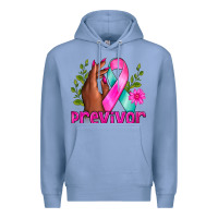 Colony Blue Previvor Breast Cancer Premium Hoodie - NancyCooperArtShop