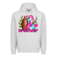 Dove Grey Previvor Breast Cancer Premium Hoodie - NancyCooperArtShop