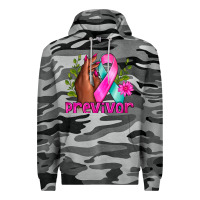 Slate Camo Previvor Breast Cancer Premium Hoodie - NancyCooperArtShop