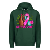 Sports Green Previvor Breast Cancer Premium Hoodie - NancyCooperArtShop