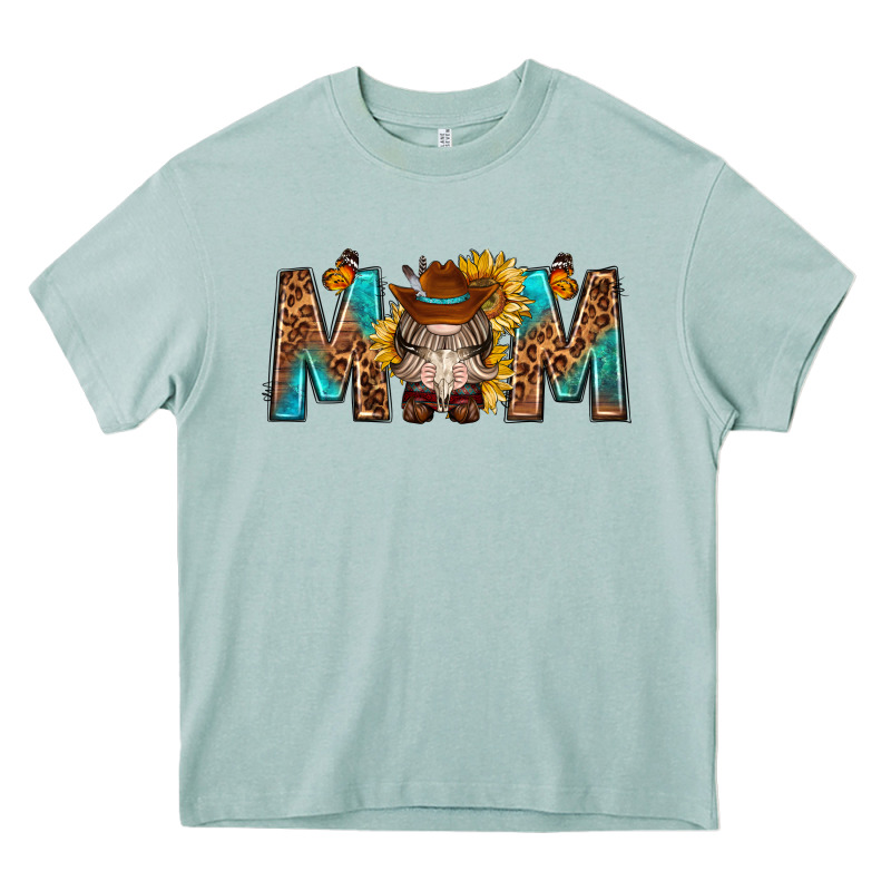 Mom With Bull Skull Heavy Core Tee by texasbilliewilder | Teevron