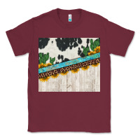 Burgundy cowhide sunflowers cactus Classic Tee - Jasminsmagicworld
